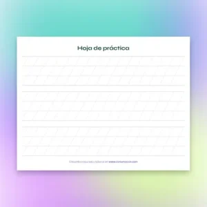 Hoja de práctica para Brush Lettering Cursiva